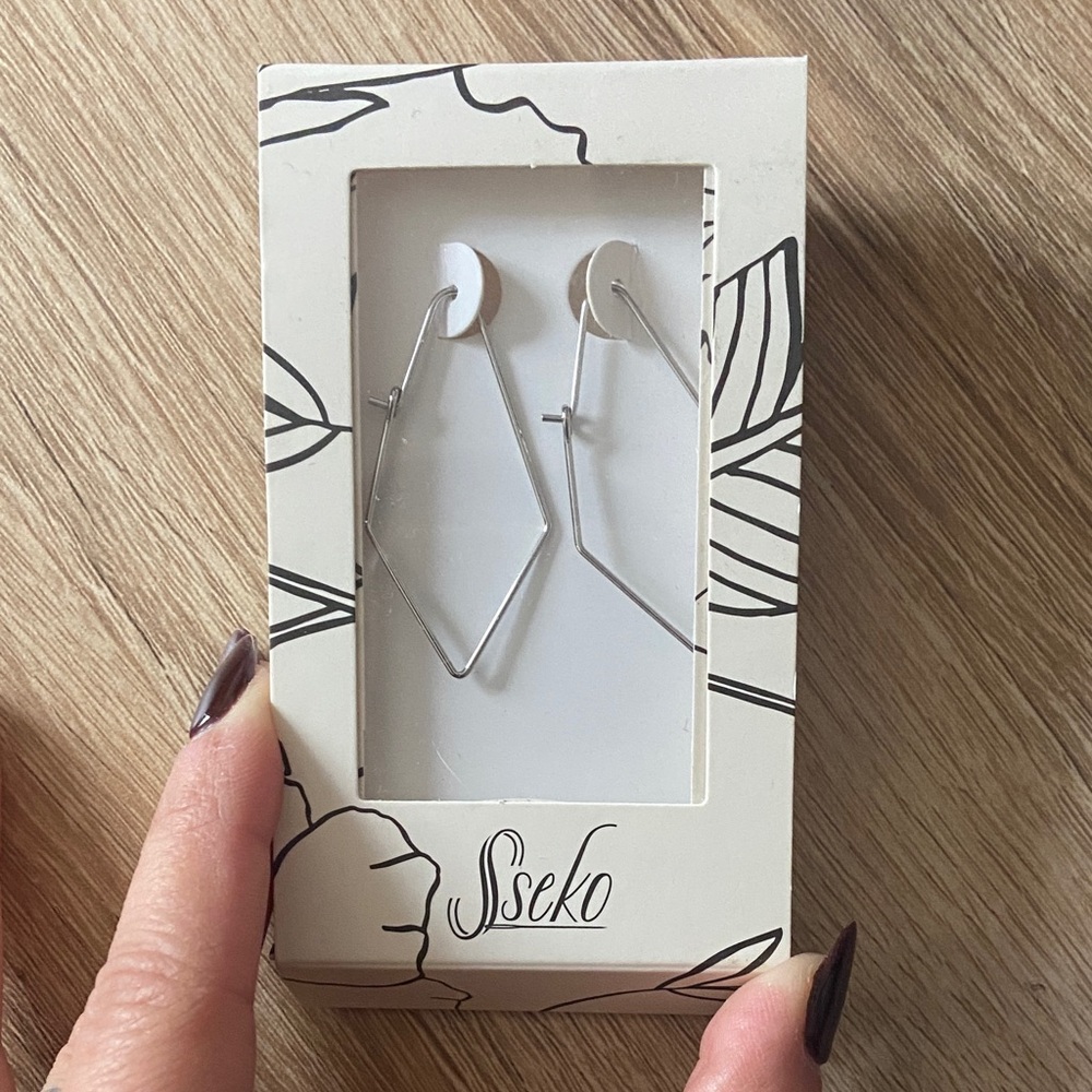 Sseko Artisan Made Silver Geometric Earrings
